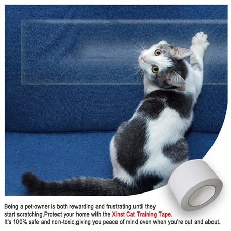 Free sample pet Double sided transparent anti scratch cat training tape 3